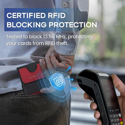 RUNBOX Slim Card Holder Wallet for Men, Minimalist RFID Blocking Wallet - Image 3