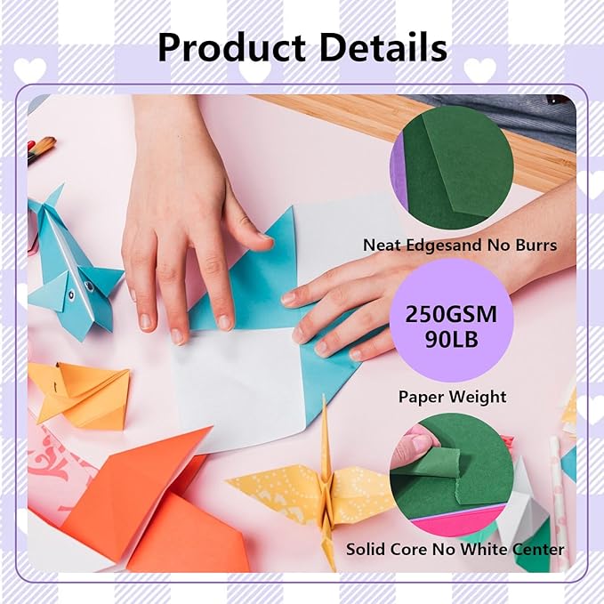 15 Sheets Colored Cardstock 12"x12", 250gsm/90lb Heavyweight Cover Cardstock - Image 3