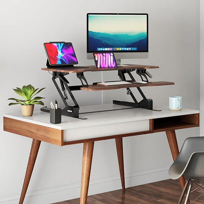 Mount-It! 38 Inch Standing Desk Converter, Sit Stand Desk Riser - Image 2