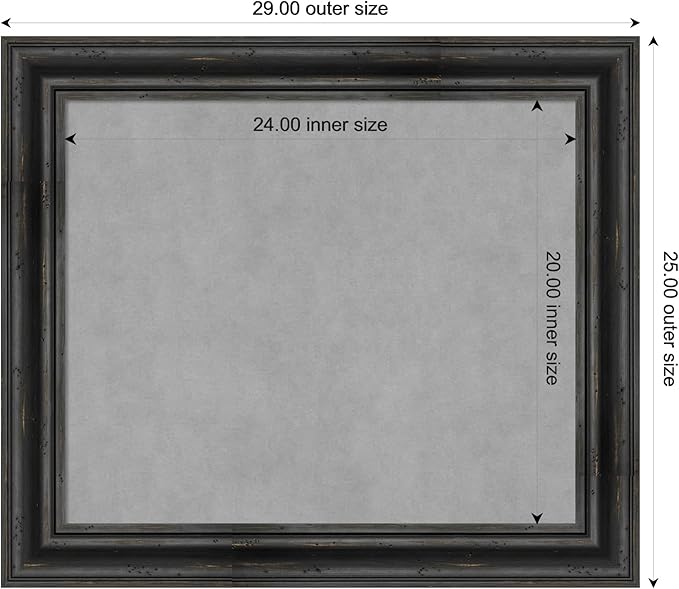 Amanti Art Black Framed Magnetic Board 25x29 Medium Vision Board - Image 4