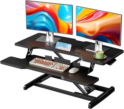 JYLH JOYSEEKER 35" Standing Desk Converter, Height Adjustable Desktop Riser by JYLHJOYSEEKER