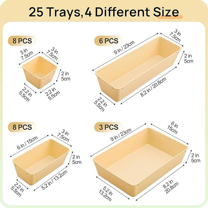 Vtopmart 25 PCS Plastic Drawer Organizers Set, 4-Size Versatile Bathroom and - Image 2
