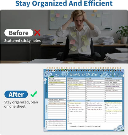 104 Pgs Weekly To Do List Notepad, 52 Duplex-Printed Undated Sheets 100 - Image 4