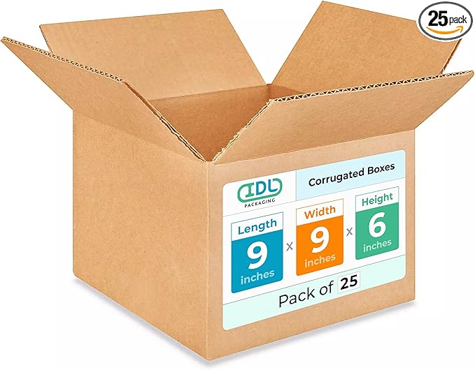 Small Moving & Shipping Boxes 9"L x 9"W x 6"H by IDLPackaging