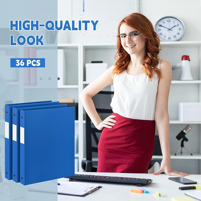 Henoyso 36 Pcs 3 Ring Binder 0.5 Inch Round Fits Letter Size 8.5'' x 11'' Paper - Image 5