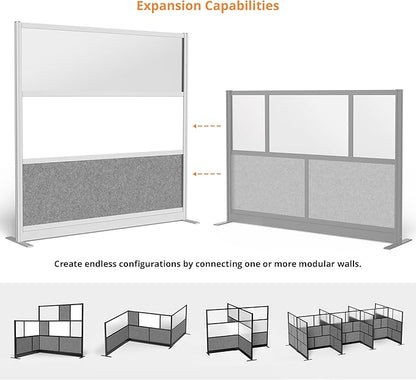 Stand Up Desk Store Workflow Modular Wall | 70'' x 70'' Wall | Expandable - Image 3