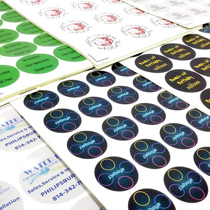 Custom 100-500 Stickers with Logo, Text & Business Logo. Oval, 1.5x1 Inch Labels - Image 2