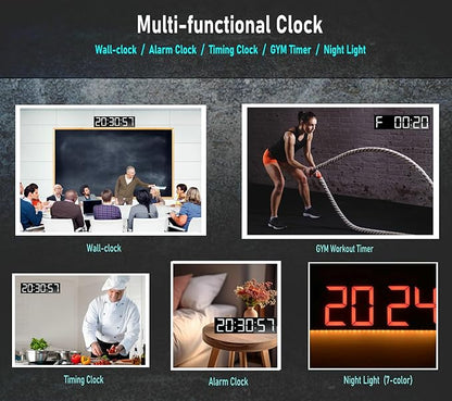ETEBRG 26'' Huge Digital Wall Clock, Home Gym Interval Workout Timers, - Image 3