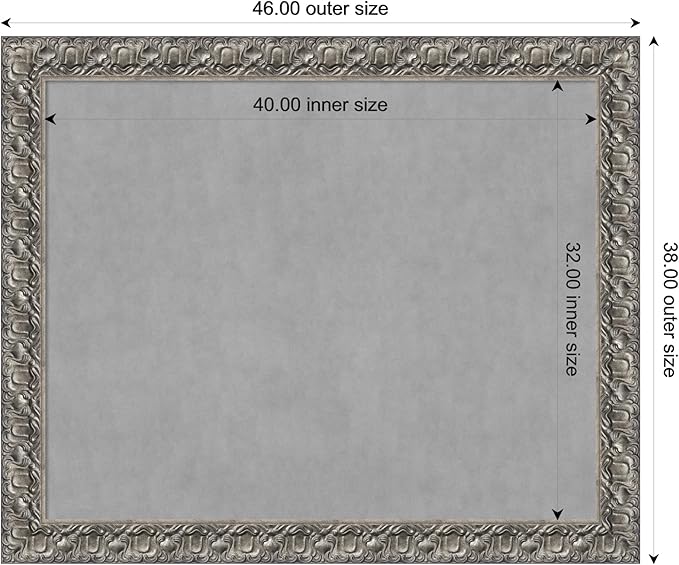Amanti Art Silver Framed Magnetic Board 38x46 X-Large Vision Board - Image 3