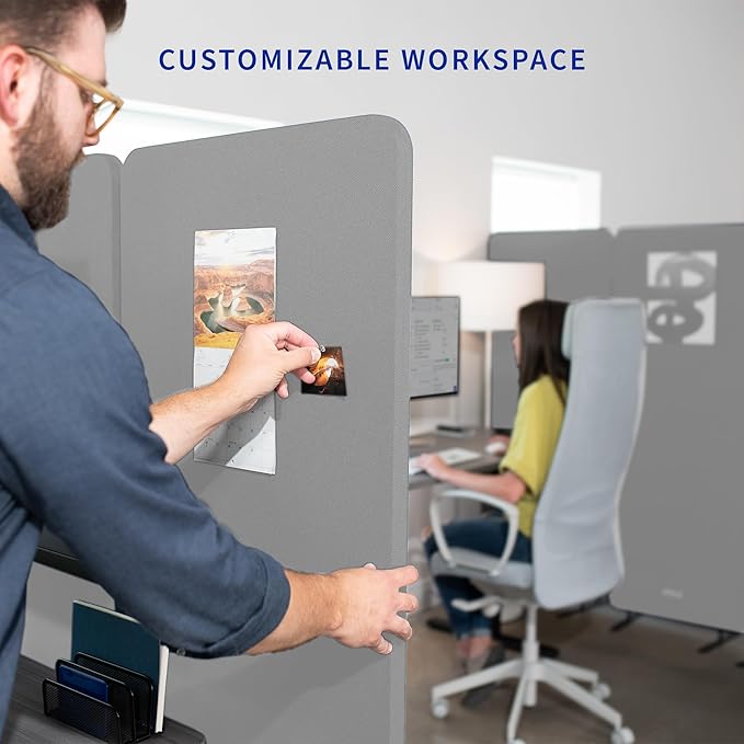 VIVO Freestanding 72 x 66 inch Privacy Panel, Mobile Cubicle Divider, x3 24 - Image 7