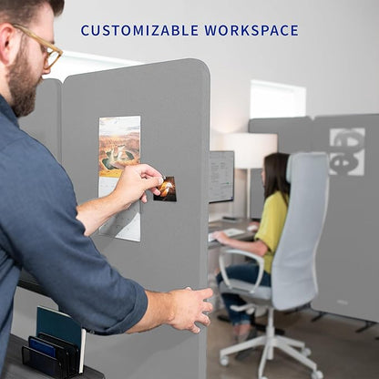 VIVO Freestanding 72 x 66 inch Privacy Panel, Mobile Cubicle Divider, x3 24 - Image 7