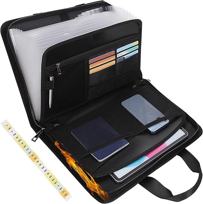 Fireproof Accordion File with Handle, Expandable File Folder Organizer by Unknown