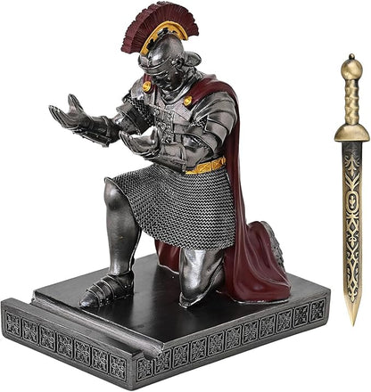 CYXStar Roman Praetorian Prefect Warrior Knight Pen Holder Desk Ornament Resin - Image 2