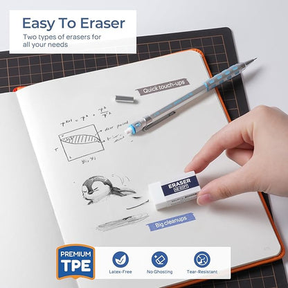 Nicpro Blocky Gear 0.7 mm Mechanical Pencils Set in Case, Metal Pencil - Image 3