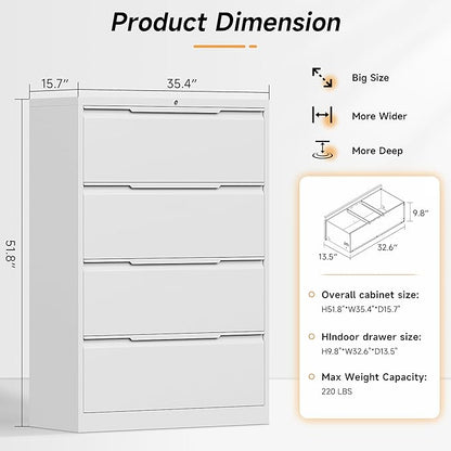 Bestoo 4-Drawer Lateral File Cabinet - Image 3