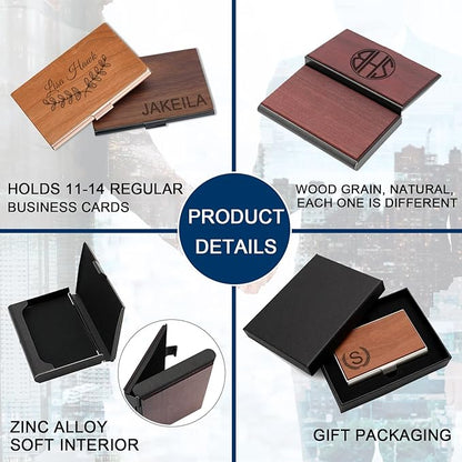 Taikuri Custom Business Card Holder Personalized Engraved Wooden Business Card - Image 4
