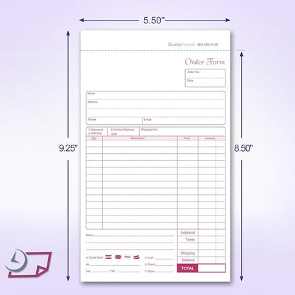 NextDayLabels - NCR Carbonless Order Forms, Bound Wraparound Cover, 50 Sets per - Image 2