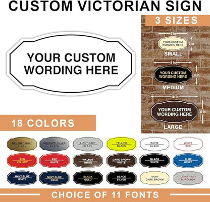 Custom Victorian Wall or Door Sign – Personalized Plastic Sign - Image 2