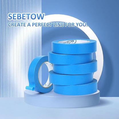 SEBETOW 10 Rolls Painters Tape 1 inch Bulk Painter Tape Blue Wide Roll - Image 3