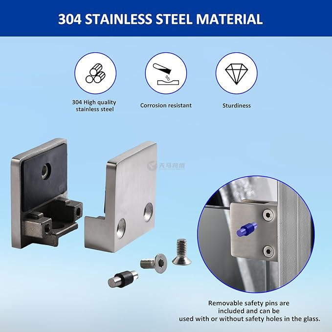 GOSURE 4PCS Adjustable Glass Shelf Bracket, 1/3"-1/2" 304 Stainless Steel - Image 4