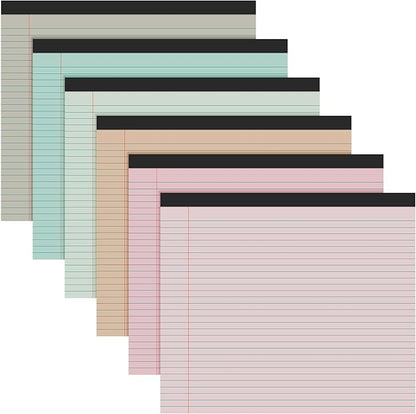 Lincia 6 Pcs 11" x 9.5" Legal Pads College Ruled Notepad Landscape Notebook by Lincia