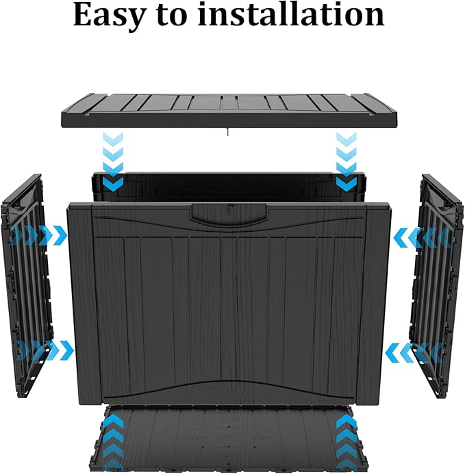 Decksplore 50 Gallon Outdoor Storage Box Waterproof Lockable Resin Deck Box - Image 5
