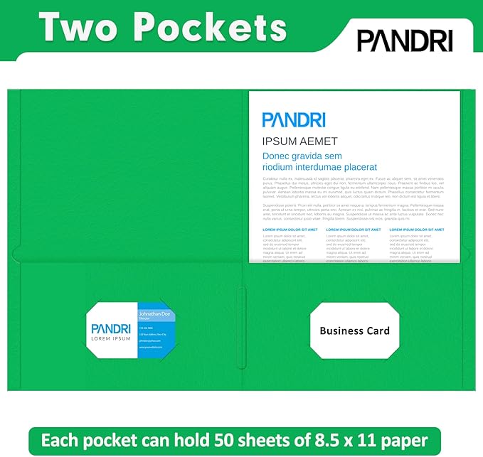 Two Pocket Folders, PANDRI 160 Pack 2 Pocket Folders, Letter Size Paper File - Image 5
