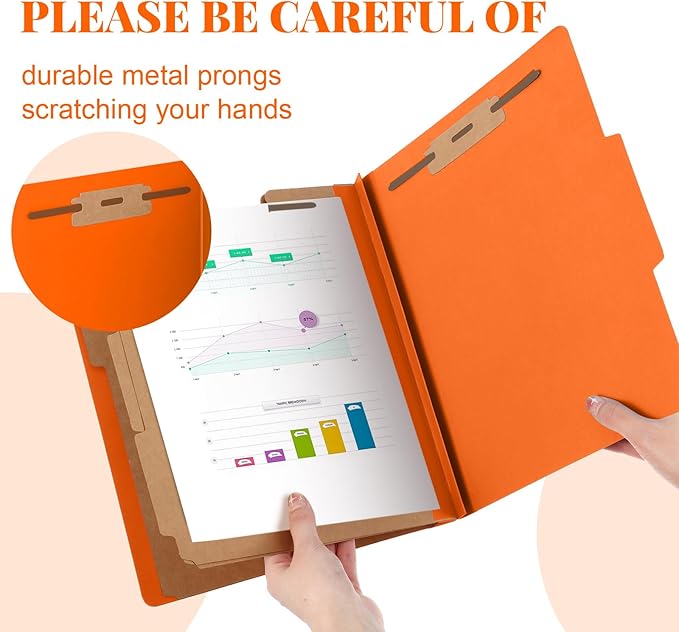 Skyygemm 36 Pcs Classification Folders Letter Size, 3 Divider Pressboard File - Image 4