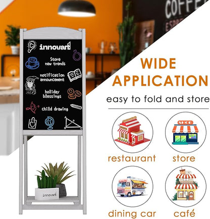 INNOVART Magnetic A-Frame Chalkboard Sign, Sidewalk Sign 45" x 17" - Image 9