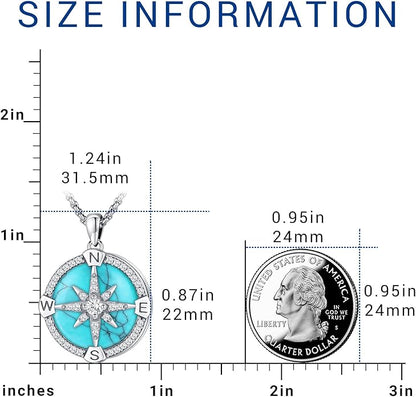 Compass Necklace for Women Men 925 Sterling Silver Pendant Urn Necklaces for - Image 3