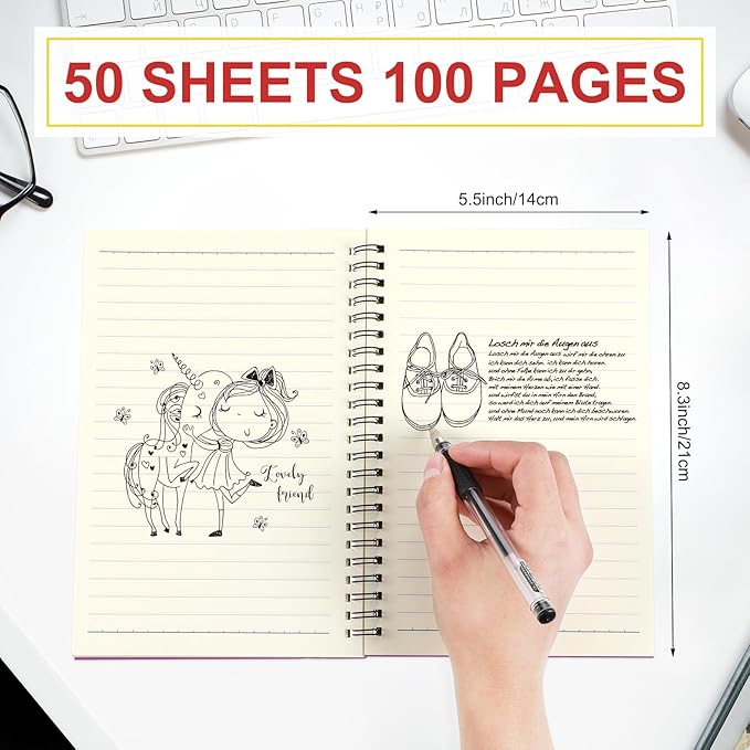 Yahenda 6 Pcs Spiral Notebook Bulk A5 Journal Lined 8.3'' x 5.5'' Writing - Image 4
