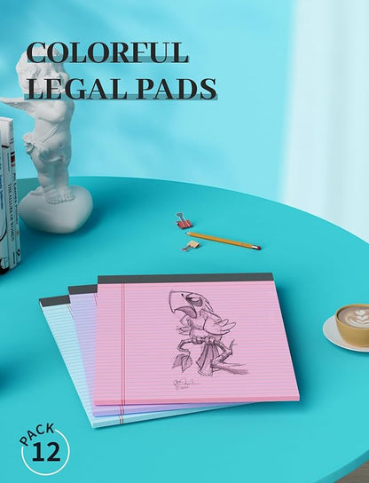 12 Pack Legal Pads 8.5 x 11 College Ruled, Lined Paper Pads 8.5 x 11, Colored - Image 5