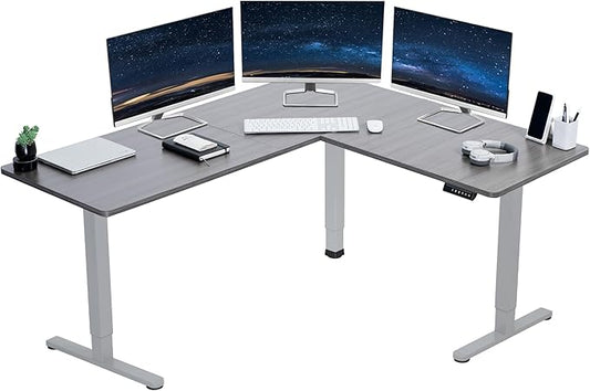 VIVO Electric Corner 63 x 55 inch L-Shaped Standing Desk, Memory Height by VIVO