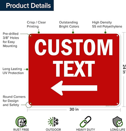 Custom Arrow, Custom Directional Sign, Left Arrow, 24x30 Inches, 55 mil thick - Image 6
