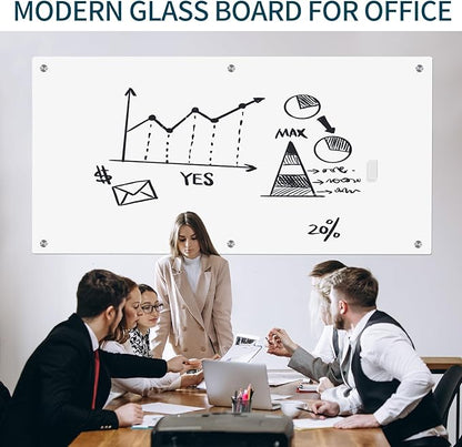 Magnetic Glass Whiteboard 6' x 3', Large Glass Dry Erase Board 70 x 35 Inches - Image 4