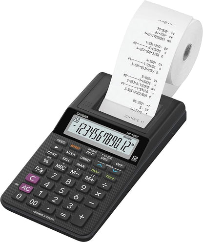 Casio HR-10RC Mini Desktop Printing Calculator | Portable | 12-Digit Display | by Casio