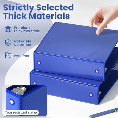 SUNEE 3 Ring Binder 2 Inch 1 Pack, Cobalt Blue - Image 4