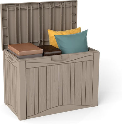 Decksplore 50 Gallon Outdoor Storage Box Waterproof Lockable Resin Deck Box by Decksplore%E2%80%94BuiltforOutdoor