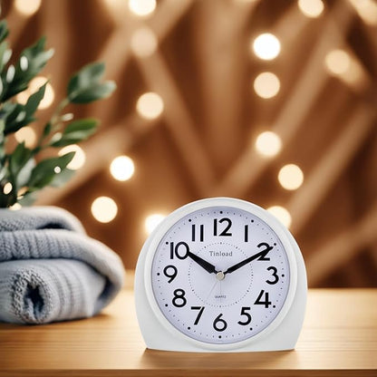 Tinload 5.5" Large Analog Alarm Clock Silent Non Ticking, Gentle Wake, Beep - Image 3