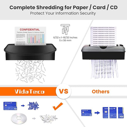 VidaTeco Paper Shredder 14-Sheet Cross-Cut Shredder - Image 3