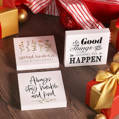 3 PCS Inspirational Wooden Box Signs - Image 7