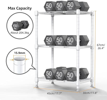M MZG 450 lbs Wire Storage Shelving 3-Tier Utility Shelving Unit Steel - Image 3