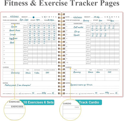 Fitness Journal for Women & Men, A5 Workout Journal/Planner Daily Exercise Log - Image 3