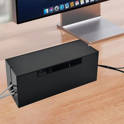 Cable Management Box, 2 Open Slots Cords Hider Box, Under Desk Power Strip - Image 8