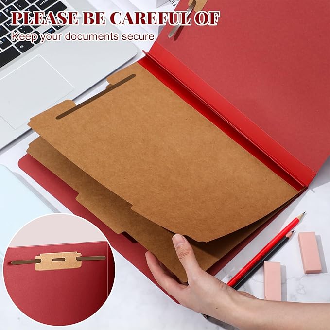 Skyygemm 60 Pcs Classification Folders Letter Size, 2 Divider Pressboard File - Image 4