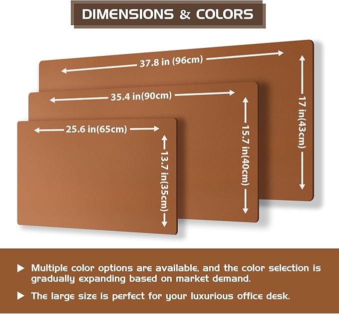 Aothia Double-Sided Desk Pad, 35.4" x 15.7"Leather Desk Mat, Eco Cork Desk Pad - Image 5