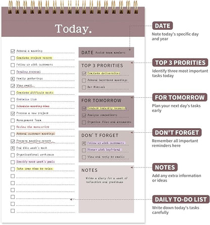 104 Pgs To Do List Notepad, 52 Undated Sheets Duplex-printed Daily Planner - Image 2