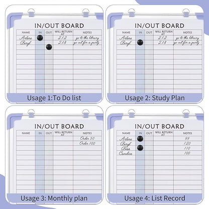 2 PCS in and Out Magnetic Dry Erase Boards 16" x 12", Aluminum Framed Lined - Image 4