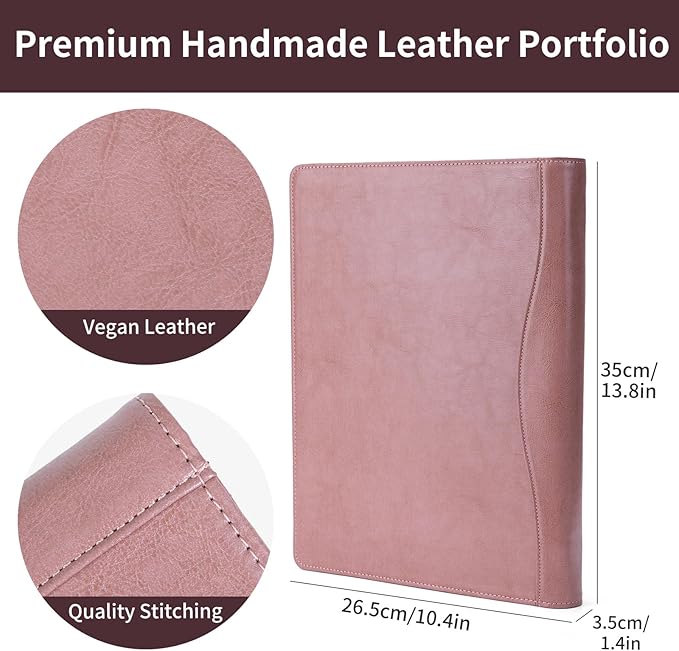 Geslun Personalized Vegan Leather 3 Ring Binder, Custom 8.5 x 11 Letter Size - Image 5