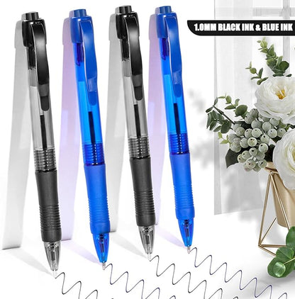 deegtran Pens Bulk, 50 Pack No Bleed Black & Blue Ink Click Pens - Image 3